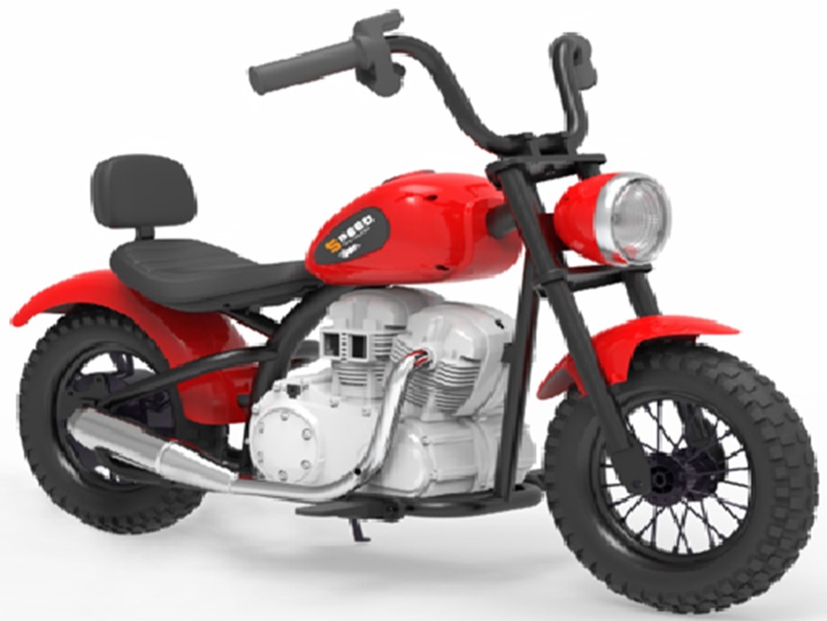 MOTO TIPO CHOPPER ROJA MONTABLE ELÉCTRICO
