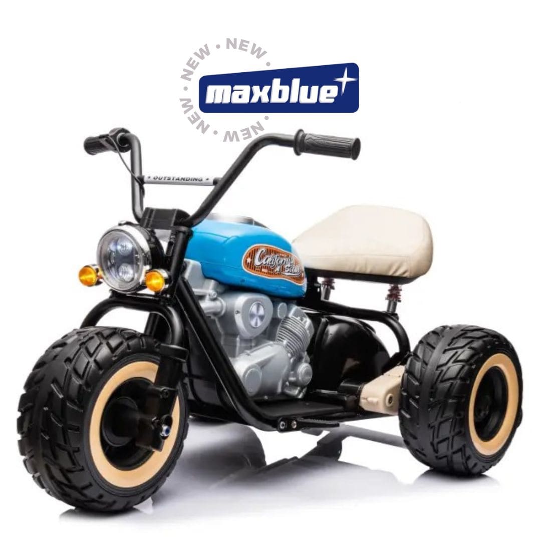 MOTO TIPO CHOPPER AZUL MONTABLE ELÉCTRICO