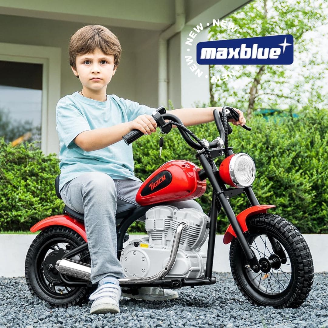 MOTO TIPO CHOPPER ROJA MONTABLE ELÉCTRICO